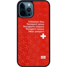 Coque iPhone 12 / 12 Pro - Silicone rigide noir Swiss Passport