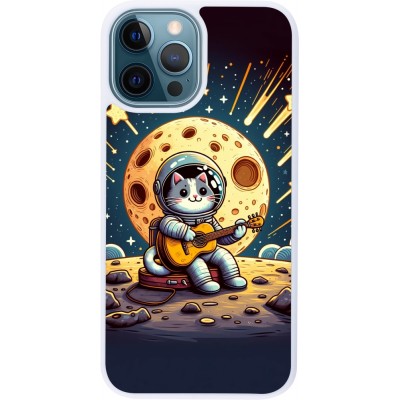 Coque iPhone 12 / 12 Pro - Silicone rigide blanc AstroCat RockLune