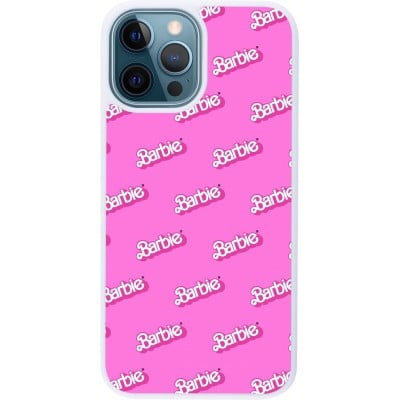 Coque iPhone 12 / 12 Pro - Silicone rigide blanc Barbie Pattern