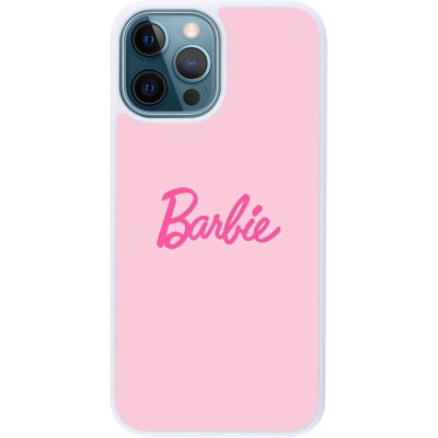 Coque iPhone 12 / 12 Pro - Silicone rigide blanc Barbie Text