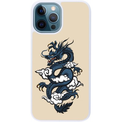 Coque iPhone 12 / 12 Pro - Silicone rigide blanc Blue Dragon Tattoo