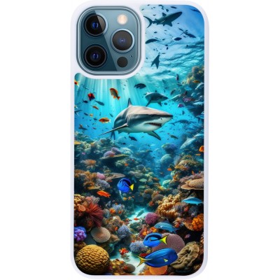 Coque iPhone 12 / 12 Pro - Silicone rigide blanc Bora Bora Mer et Merveilles