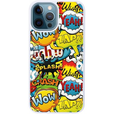 Coque iPhone 12 / 12 Pro - Silicone rigide blanc Cartoons slogans