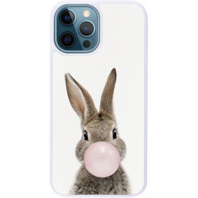 Coque iPhone 12 / 12 Pro - Silicone rigide blanc Easter 2023 bubble gum bunny