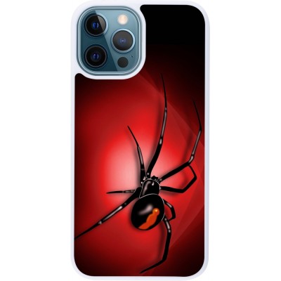 Coque iPhone 12 / 12 Pro - Silicone rigide blanc Halloween 2023 spider black widow