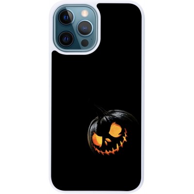 Coque iPhone 12 / 12 Pro - Silicone rigide blanc Halloween 2023 discreet pumpkin