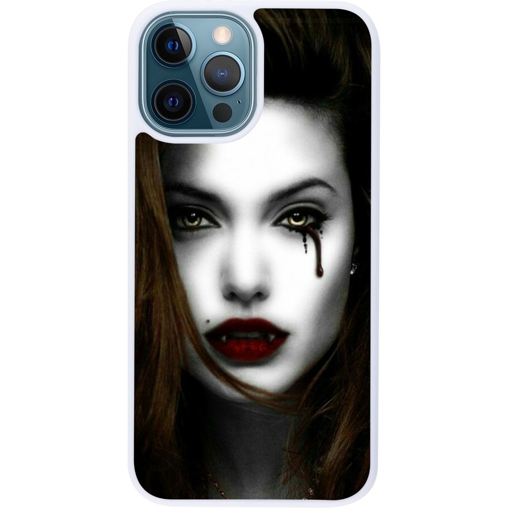 Coque iPhone 12 / 12 Pro - Silicone rigide blanc Halloween 2023 gothic vampire