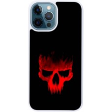 Coque iPhone 12 / 12 Pro - Silicone rigide blanc Halloween 2023 scary skull