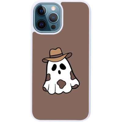 Coque iPhone 12 / 12 Pro - Silicone rigide blanc Halloween 2024 cowboy ghost