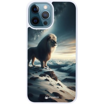 Coque iPhone 12 / 12 Pro - Silicone rigide blanc Le lion blanc