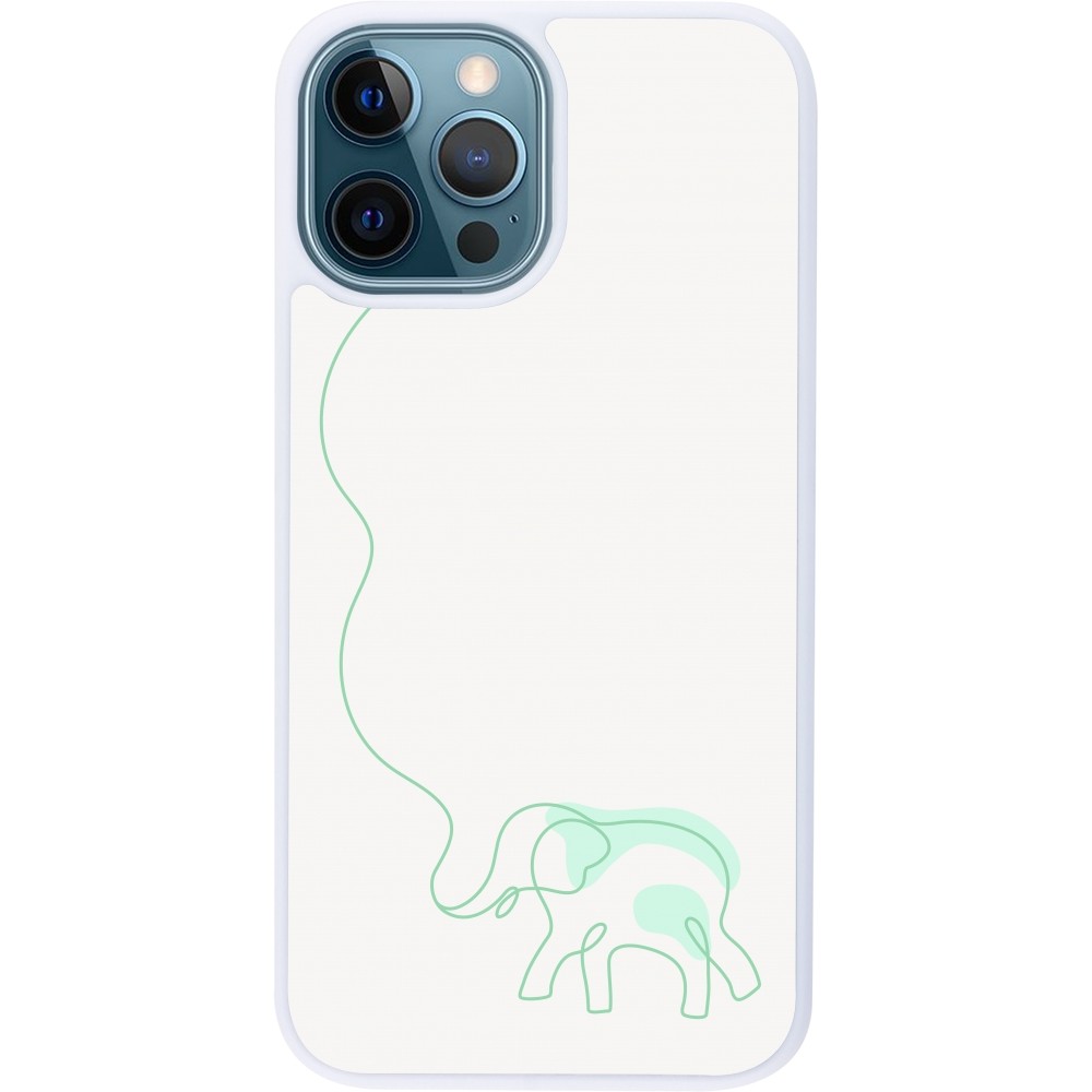 Coque iPhone 12 / 12 Pro - Silicone rigide blanc Spring 23 baby elephant