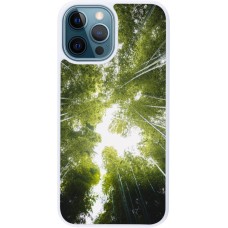 Coque iPhone 12 / 12 Pro - Silicone rigide blanc Spring 23 forest blue sky