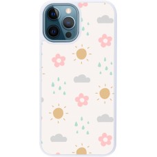 Coque iPhone 12 / 12 Pro - Silicone rigide blanc Spring 23 weather