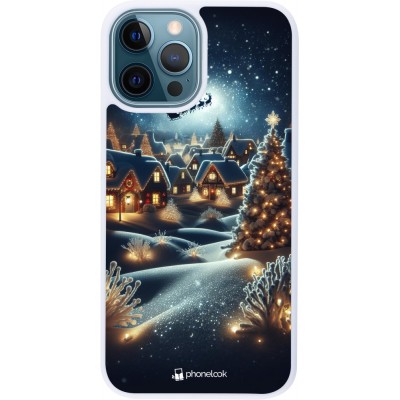 Coque iPhone 12 / 12 Pro - Silicone rigide blanc Noël 2023 Christmas is Coming