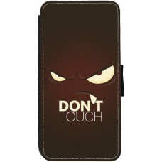 Hülle iPhone 12 / 12 Pro - Wallet schwarz Angry Dont Touch