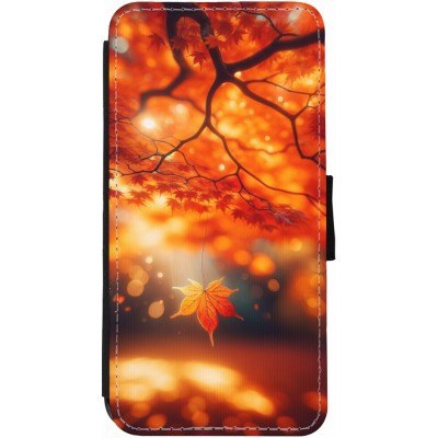 Coque iPhone 12 / 12 Pro - Wallet noir Automne Magique Orange