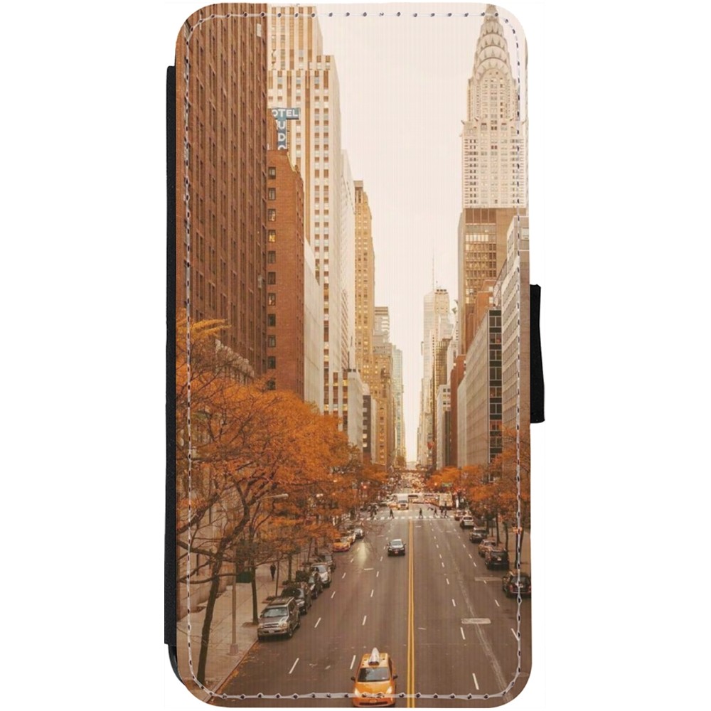 Coque iPhone 12 / 12 Pro - Wallet noir Autumn 2024 New York city