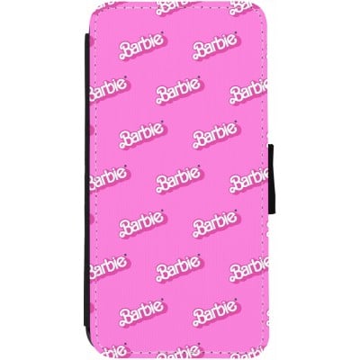 Coque iPhone 12 / 12 Pro - Wallet noir Barbie Pattern