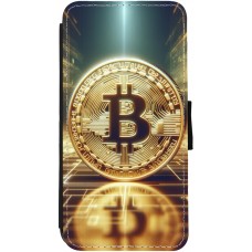 Coque iPhone 12 / 12 Pro - Wallet noir Bitcoin Standing