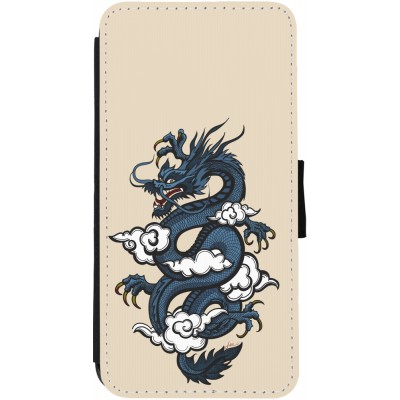 Coque iPhone 12 / 12 Pro - Wallet noir Blue Dragon Tattoo