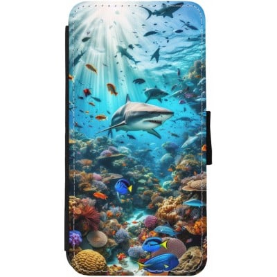 Coque iPhone 12 / 12 Pro - Wallet noir Bora Bora Mer et Merveilles