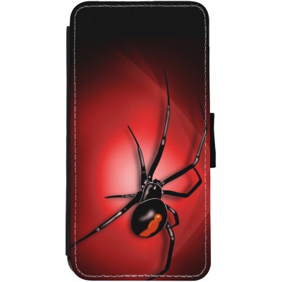 Coque iPhone 12 / 12 Pro - Wallet noir Halloween 2023 spider black widow