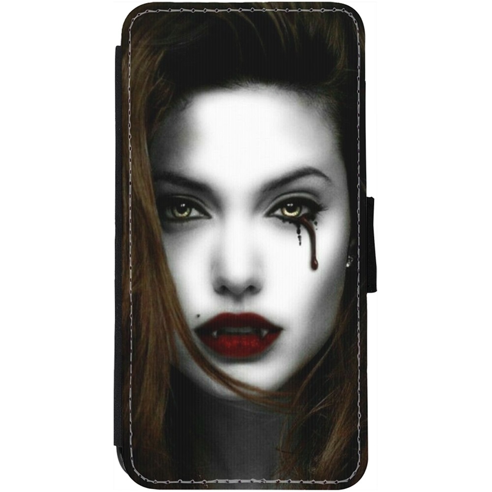 Coque iPhone 12 / 12 Pro - Wallet noir Halloween 2023 gothic vampire