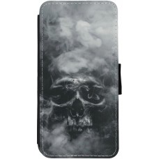 Coque iPhone 12 / 12 Pro - Wallet noir Halloween 2024 smoky skull