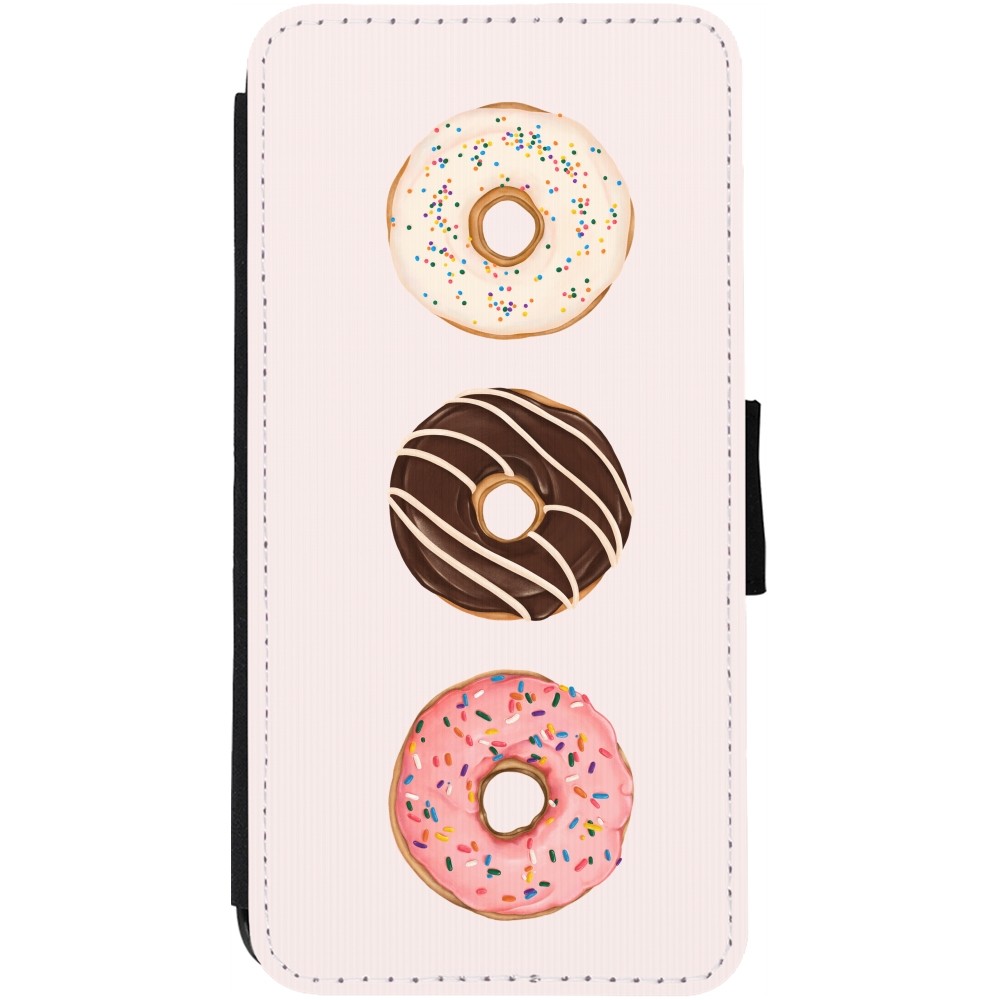 Coque iPhone 12 / 12 Pro - Wallet noir Spring 23 donuts