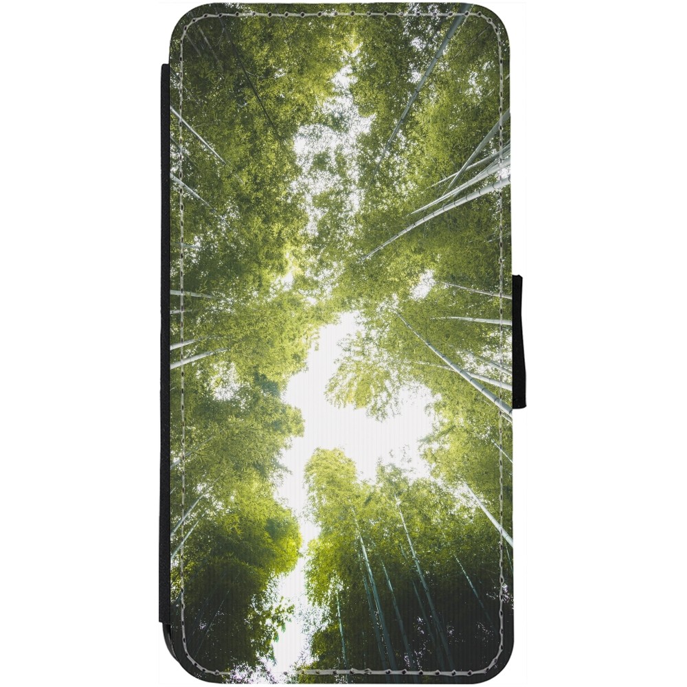 Coque iPhone 12 / 12 Pro - Wallet noir Spring 23 forest blue sky