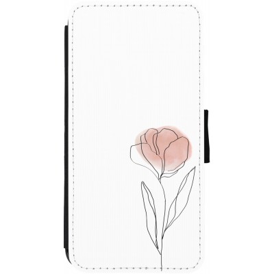 Coque iPhone 12 / 12 Pro - Wallet noir Spring 23 minimalist flower