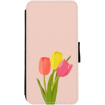 Coque iPhone 12 / 12 Pro - Wallet noir Spring 23 tulip trio