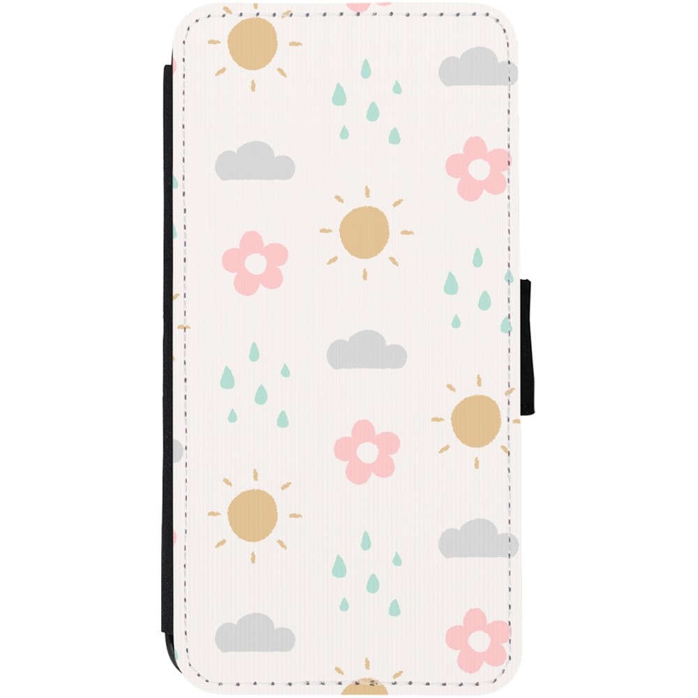 Coque iPhone 12 / 12 Pro - Wallet noir Spring 23 weather