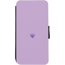 Coque iPhone 12 / 12 Pro - Wallet noir Valentine 2023 purpule single heart