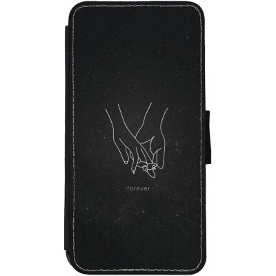 Coque iPhone 12 / 12 Pro - Wallet noir Valentine 2023 hands forever