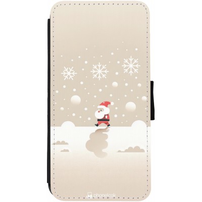 Coque iPhone 12 / 12 Pro - Wallet noir Noël 2023 Minimalist Santa