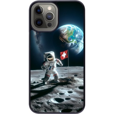 Coque iPhone 12 Pro Max - Astro Suisse sur lune