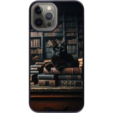 Coque iPhone 12 Pro Max - Chat livres sombres