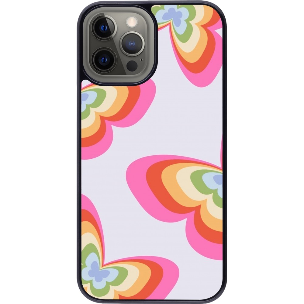 Coque iPhone 12 Pro Max - Easter 2024 rainbow butterflies