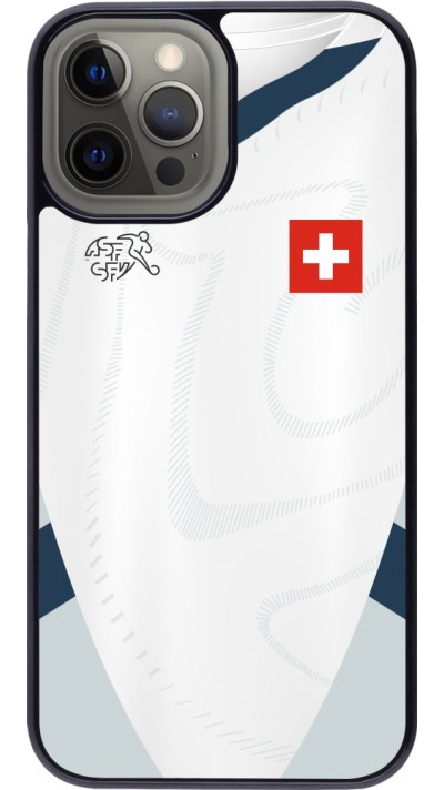 Coque iPhone 12 Pro Max - Maillot de football Suisse Extérieur personnalisable