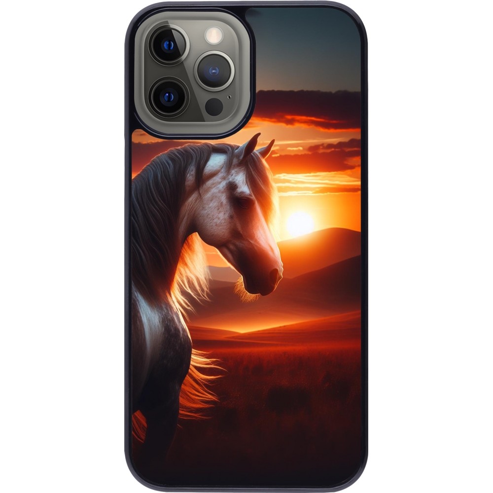 iPhone 12 Pro Max Case Hülle - Majestätischer Sonnenuntergang Pferd