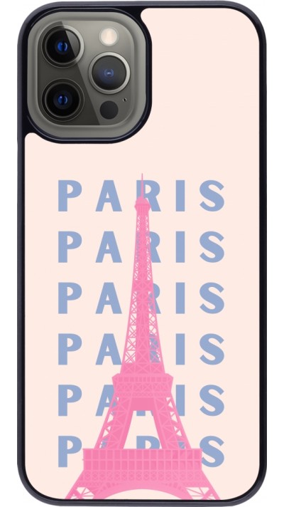 Coque iPhone 12 Pro Max - Paris Pink Print