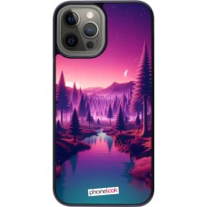 Coque iPhone 12 Pro Max - Paysage Violet-Rose