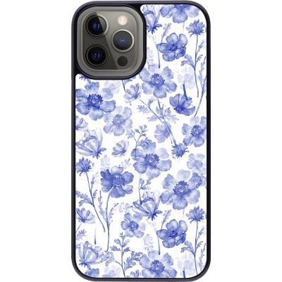 Coque iPhone 12 Pro Max - Spring 23 watercolor blue flowers