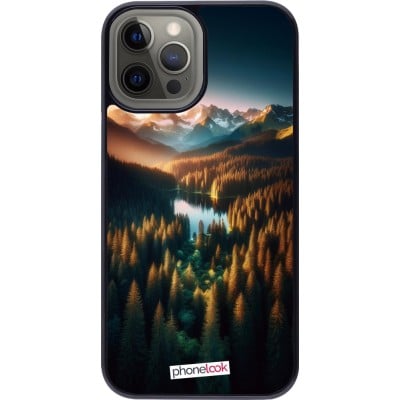 Coque iPhone 12 Pro Max - Sunset Forest Lake