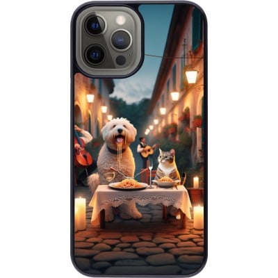 Coque iPhone 12 Pro Max - Valentine 2024 Dog & Cat Candlelight