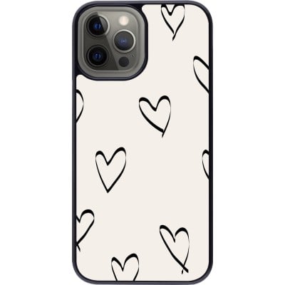 Coque iPhone 12 Pro Max - Valentine 2023 minimalist hearts