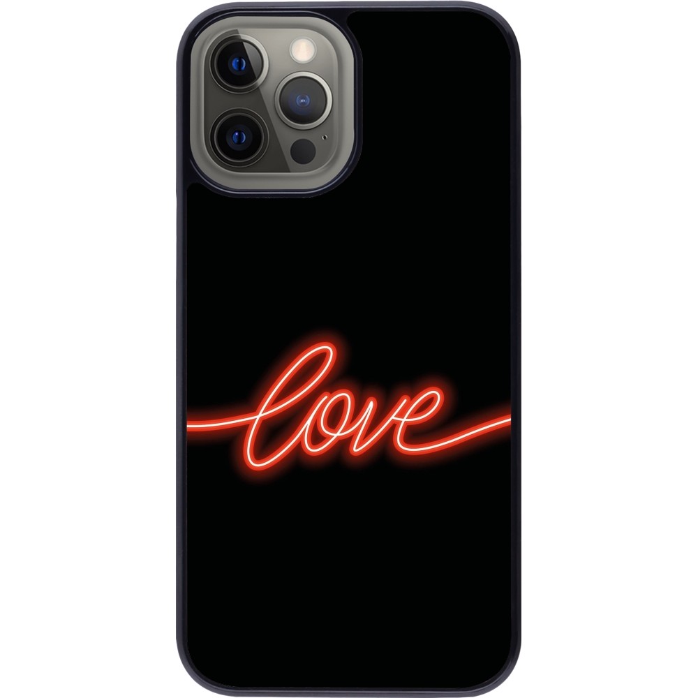 Coque iPhone 12 Pro Max - Valentine 2023 neon love