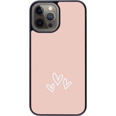 Coque iPhone 12 Pro Max - Valentine 2023 three minimalist hearts