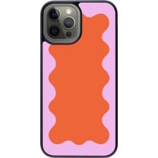 Coque iPhone 12 Pro Max - Wavy Rectangle Orange Pink